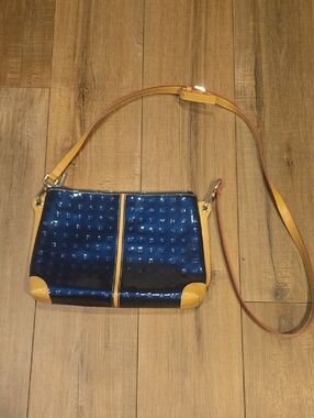 Arcadia Italian Crossbody Bag Navy Bue